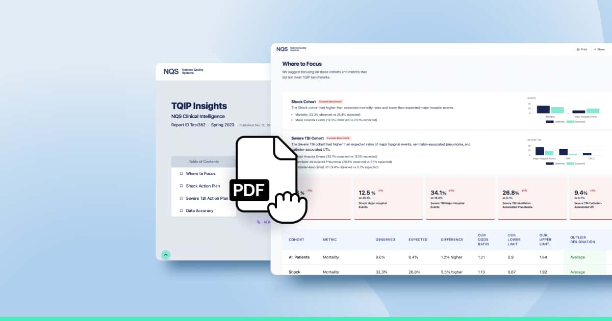 AI turns your TQIP report into action plans